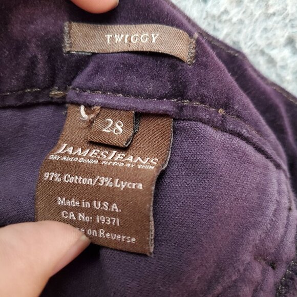 James Jeans Womens 28 Twiggy Purple Skinny Corduroy USA-Made - Picture 3 of 9